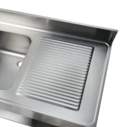 Spültisch Basic 10x6 mit 1 Becken links, Aufkantung und Grundboden