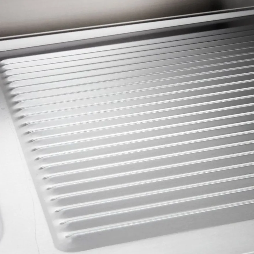 Spültisch Basic 12x6 mit 1 Becken links, Aufkantung und Grundboden