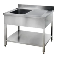 Spültisch Basic 12x6 mit 1 Becken links, Aufkantung und Grundboden