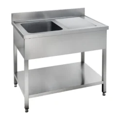 Spültisch Basic 10x7 mit 1 Becken links, Aufkantung und Grundboden