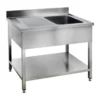 Spültisch Basic 10x6 mit 1 Becken rechts, Aufkantung und Grundboden