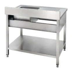 Spültisch Basic 10x6 mit 1 Becken rechts, Aufkantung und Grundboden