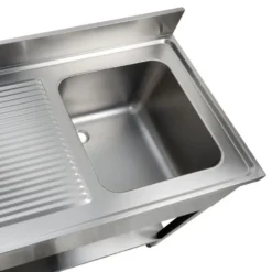 Spültisch Basic 12x7 mit 1 Becken rechts, Aufkantung und Grundboden