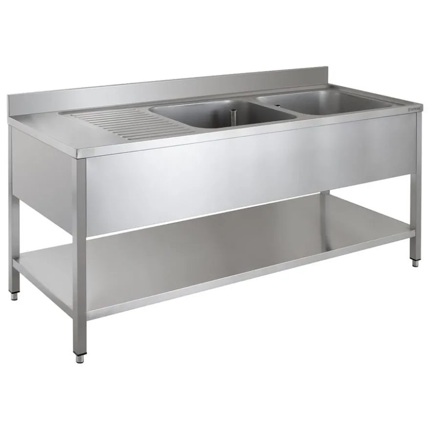 Spültisch ECO 15x6 mit 2 Becken rechts