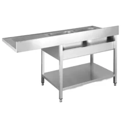 Spülzentrum Basic 16x6 mit 2 Becken links, Aufkantung und Grundboden