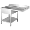 Spülzentrum Basic 12x6 mit 1 Becken links, Aufkantung und Grundboden