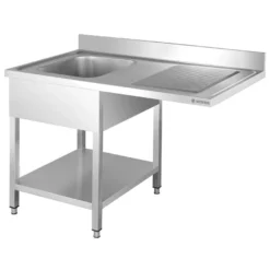 Spülzentrum Basic 12x6 mit 1 Becken links, Aufkantung und Grundboden