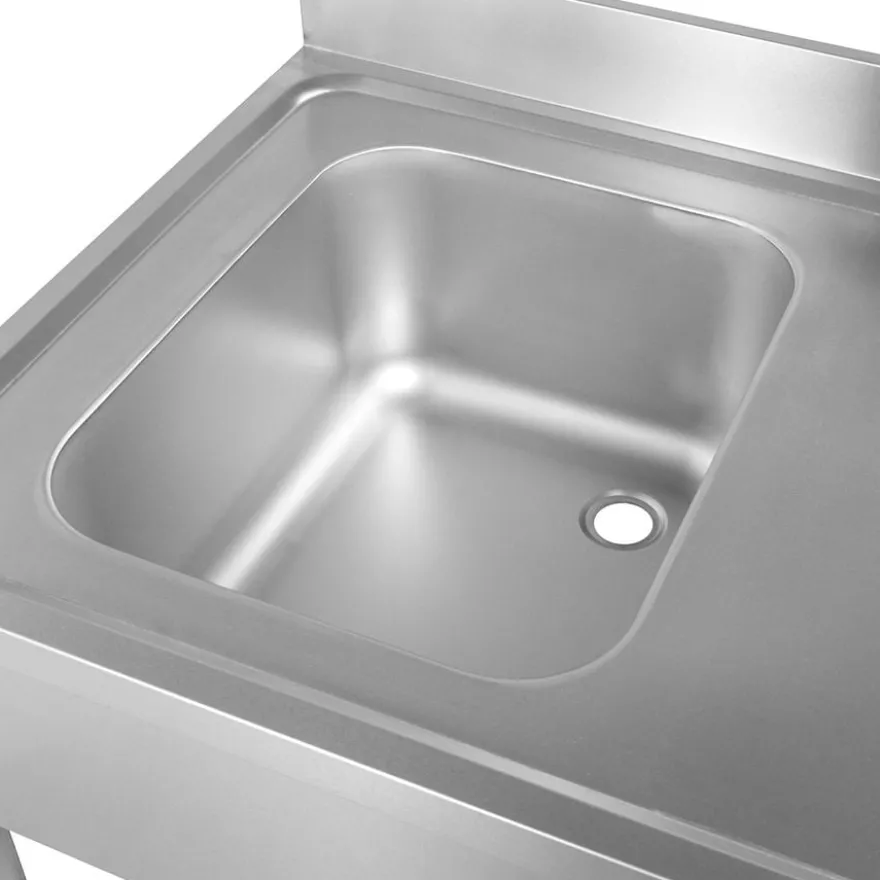 Spülzentrum Basic 12x6 mit 1 Becken links, Aufkantung und Grundboden