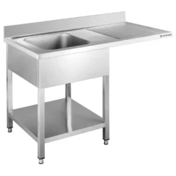 Spülzentrum Basic 12x6 mit 1 Becken links, Aufkantung und Grundboden
