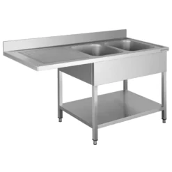 Spülzentrum Basic 16x7 mit 2 Becken rechts, Aufkantung und Grundboden