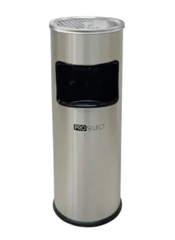 Standaschenbecher mit Abfalleimer - 30 Liter - Edelstahl