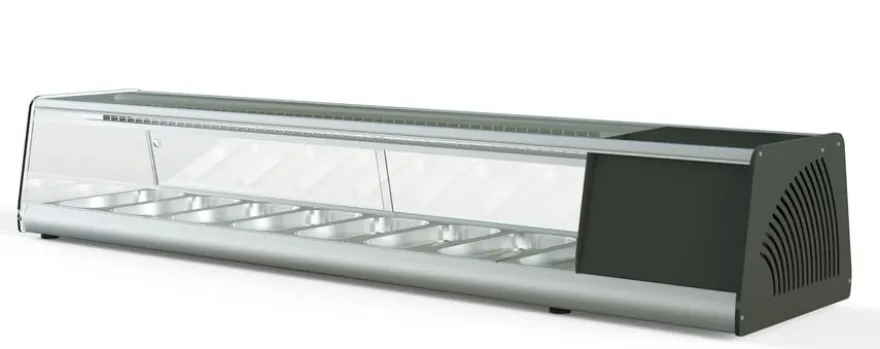 Sushi Vitrine PROFI 8x1/3GN - eckiges Glas