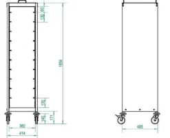 Tablettwagen ECO 10 geschlossen 350 x 450