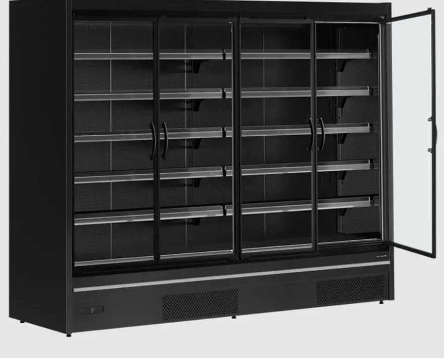 Tefcold Supermarkt Wandkühlregal Multideck MDCA2500HB schwarz, 2580 mm