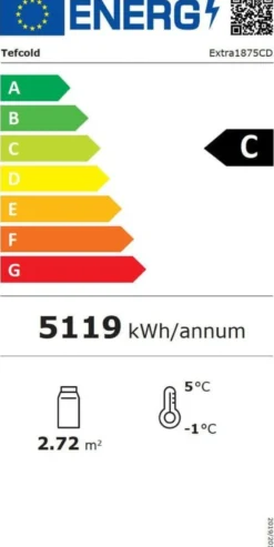 Tefcold Supermarkt Wandkühlregal Multideck EXTRA1875CD schwarz