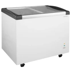 Tiefkühltruhe ECO 350 mit Glasschiebedeckel, 4 Rollen