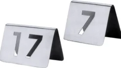 Tischnummernschild 49-60 mit ausgestanzten Ziffern