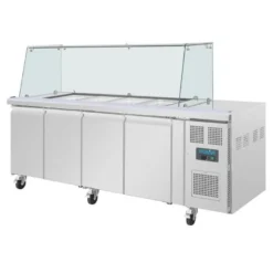 Viertürige Saladette Thekenkühlschrank der Polar U-Serie mit Schutz