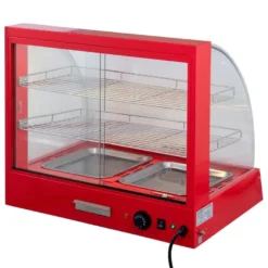 Warmhaltevitrine / Snackwärmer 660 mm, bis 85 °C, mit Beleuchtung