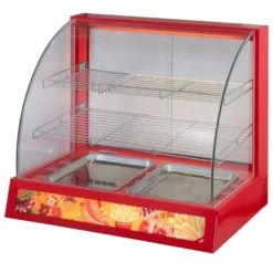 Warmhaltevitrine / Snackwärmer 660 mm, bis 85 °C, mit Beleuchtung