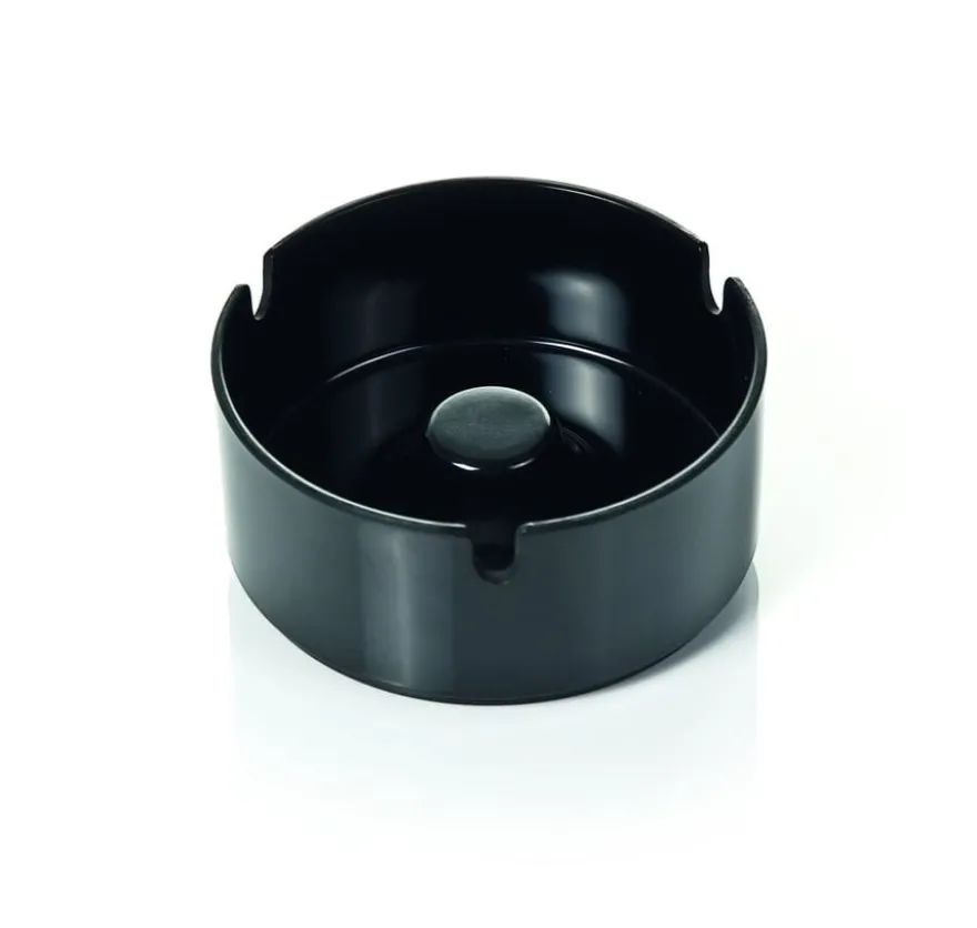 WAS Germany Aschenbecher aus Melamin - Durchmesser 10cm - schwarz