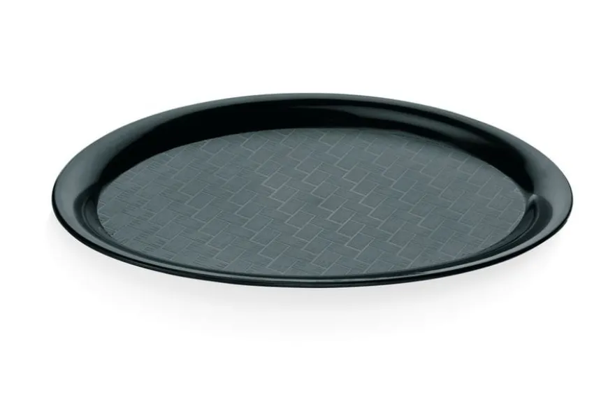 WAS Germany Cafe- Tablett oval aus Polypropylen schwarz, 26,5 cm x 19 cm