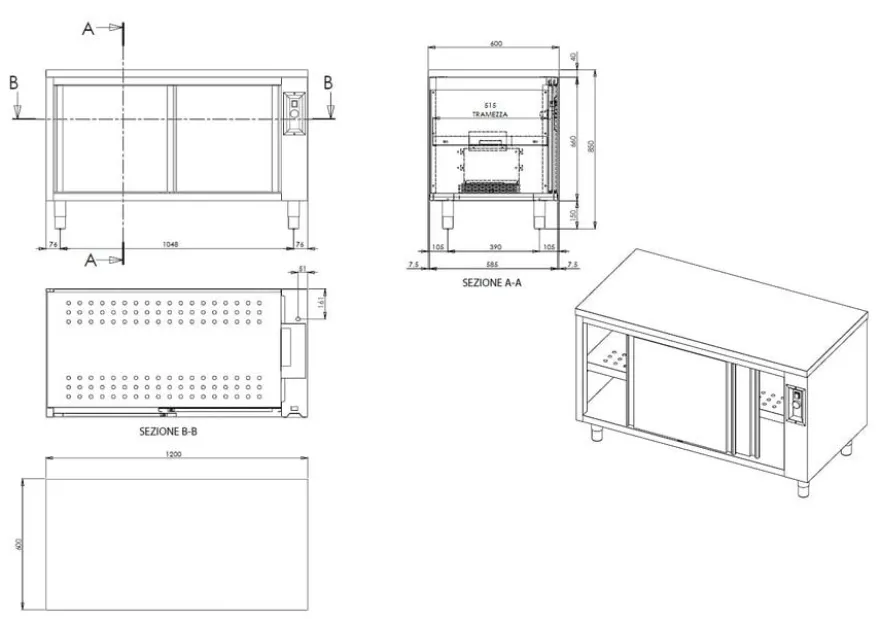 Wärmeschrank ECO 20x7 mit Schiebetüren