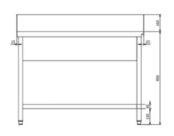 Zulauftisch PROFI 1200 x 700 Links für HSM ECO, PROFI & HYPRO
