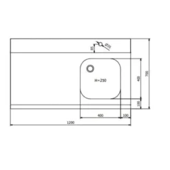 Zulauftisch PROFI 1400 x 700 Links für HSM ECO, PROFI & HYPRO