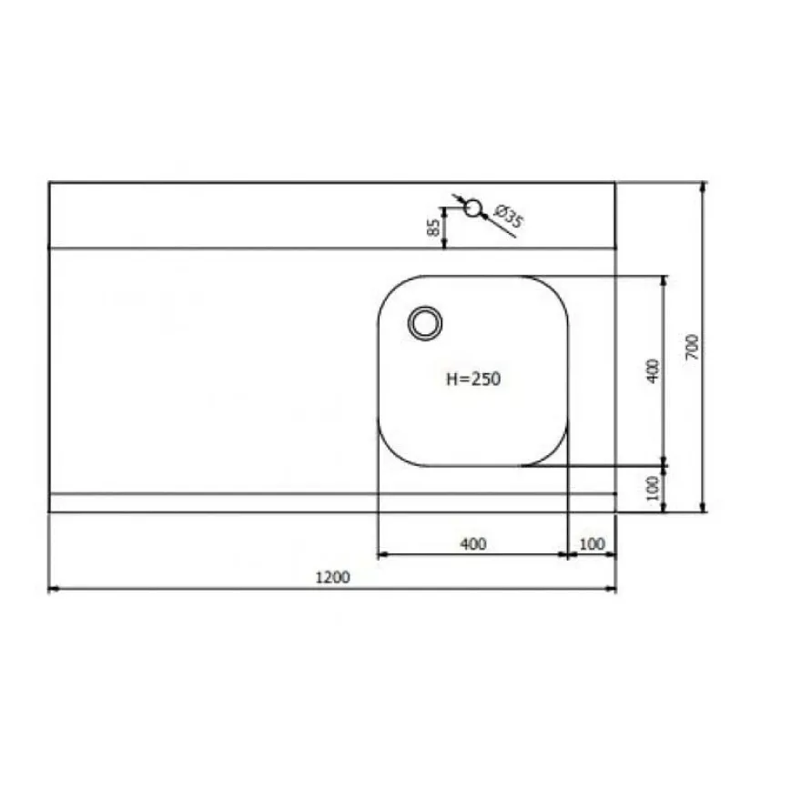Zulauftisch PROFI 1400 x 700 Links für HSM ECO, PROFI & HYPRO