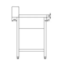 Zulauftisch PROFI 1400 x 700 Links für HSM ECO, PROFI & HYPRO