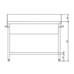 Zulauftisch PROFI 1800 x 700 Links für HSM ECO, PROFI & HYPRO