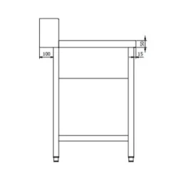 Zulauftisch PROFI 1800 x 700 Links für HSM ECO, PROFI & HYPRO