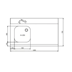 Zulauftisch PROFI 1200 x 700 Rechts für HSM ECO, PROFI & HYPRO