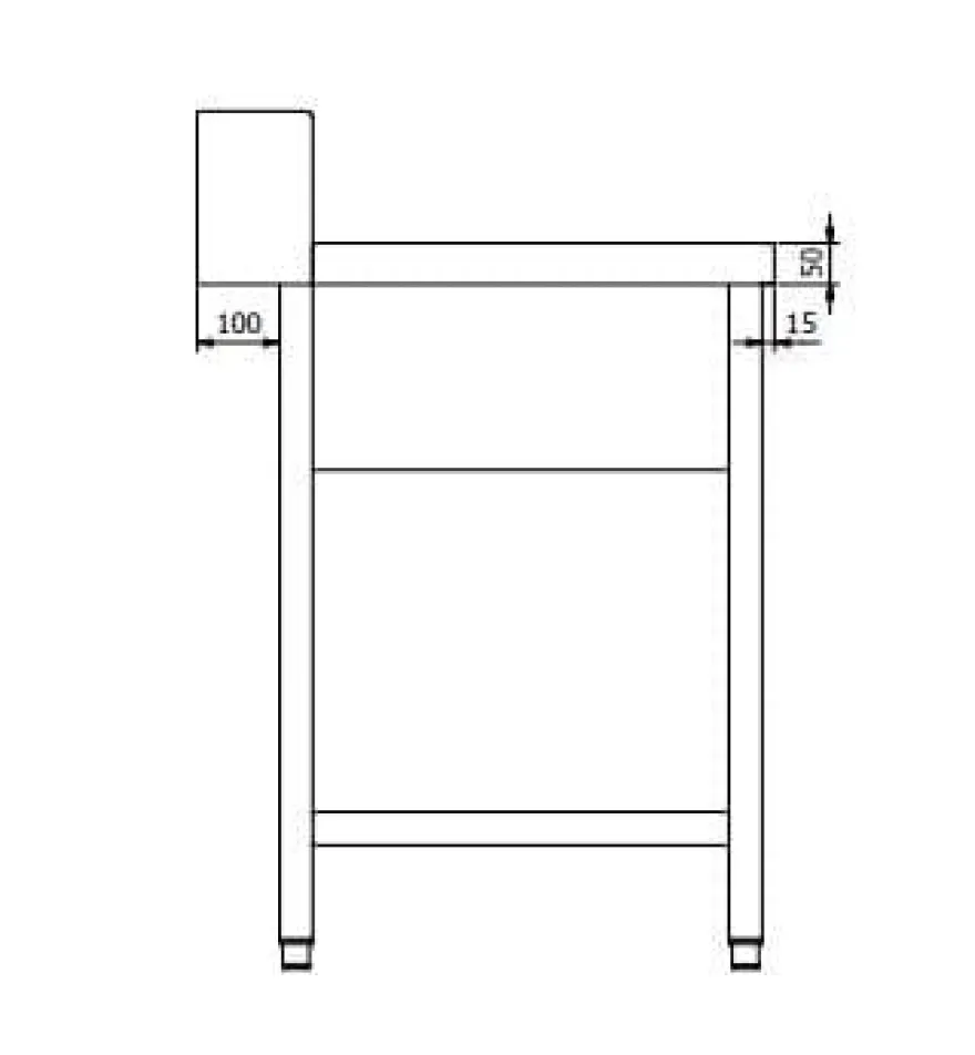 Zulauftisch PROFI 1600 x 700 Rechts für HSM ECO, PROFI & HYPRO