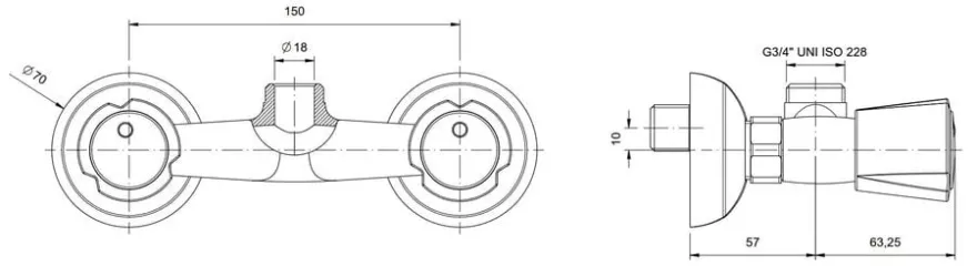 Zweiloch Geschirrwaschbrause Profi 100 + Mischbatterie Wand